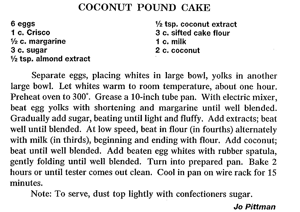 coconut pound cake
