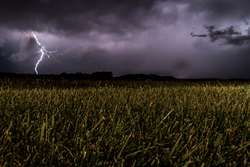 Lightning in field